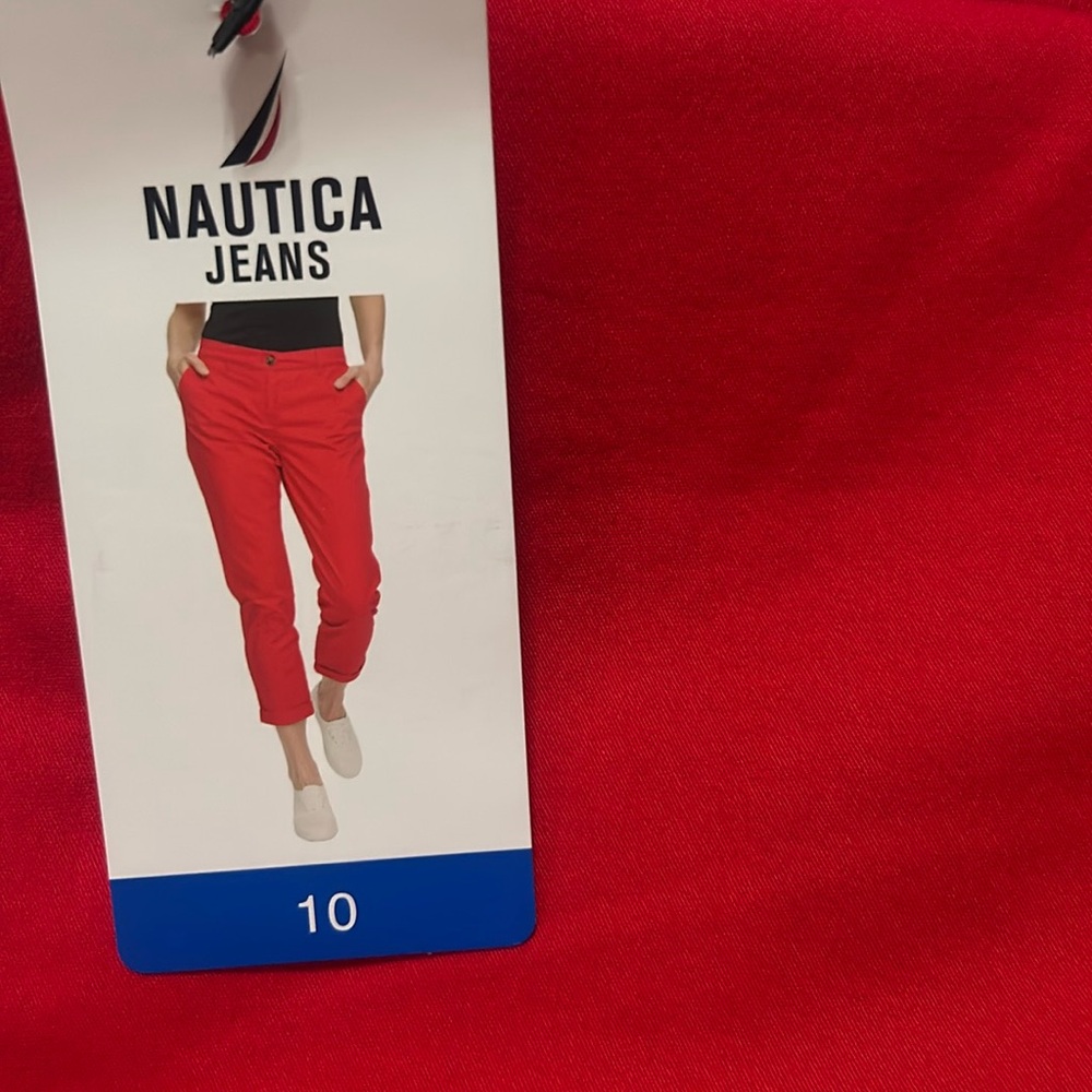 Nautica Jeans Red Cotton Pants size 10 NWT